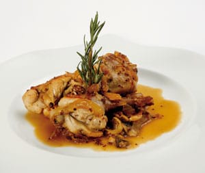 Conill amb salsa de mostassa Foto del plat